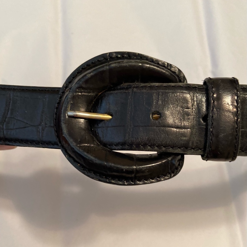 Fossil black leather belt XL